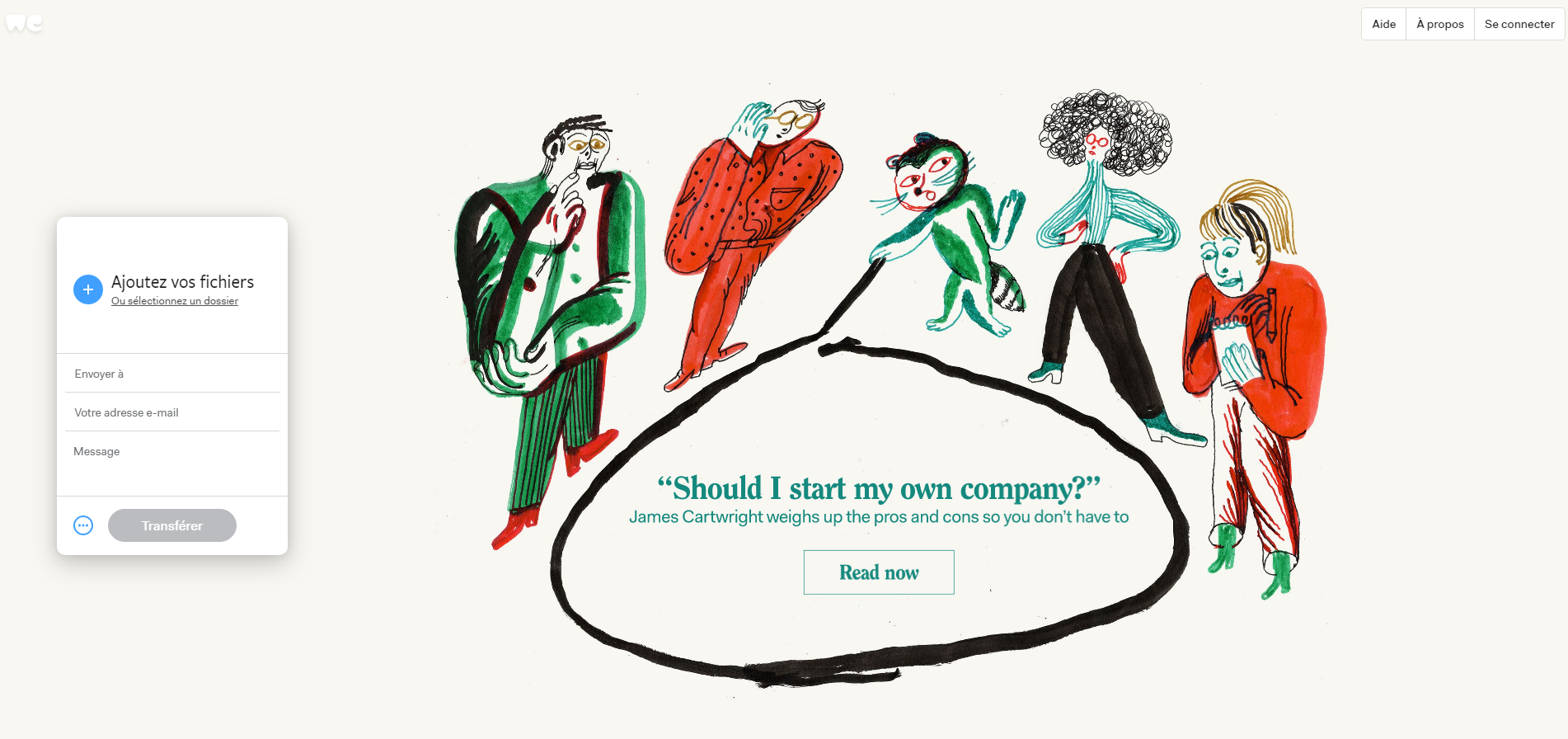 Capture d'écran WeTransfer Capture d'écran WeTransfer