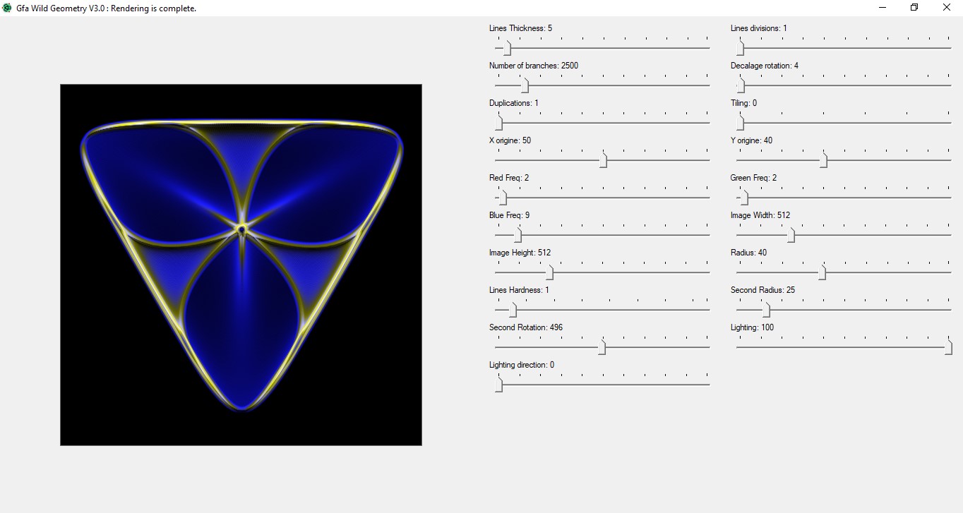 Capture d'écran Gfa Wild Geometry Version 3 – 2018 Capture d'écran Gfa Wild Geometry Version 3 – 2018
