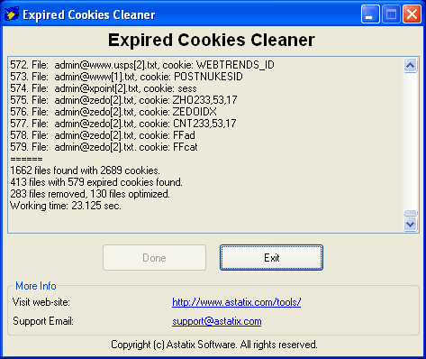 Capture d'écran Expired Cookies Cleaner Capture d'écran Expired Cookies Cleaner
