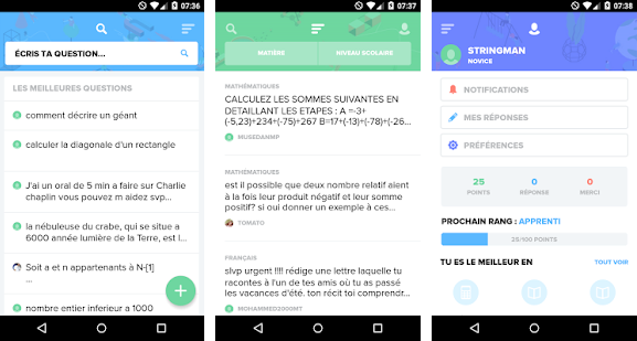 Capture d'écran Nosdevoirs Android Capture d'écran Nosdevoirs Android