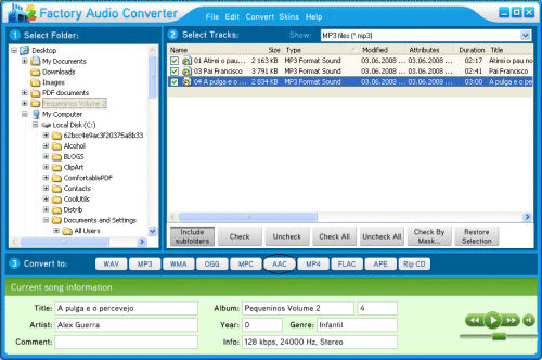 Capture d'écran Factory Audio MP3 Converter