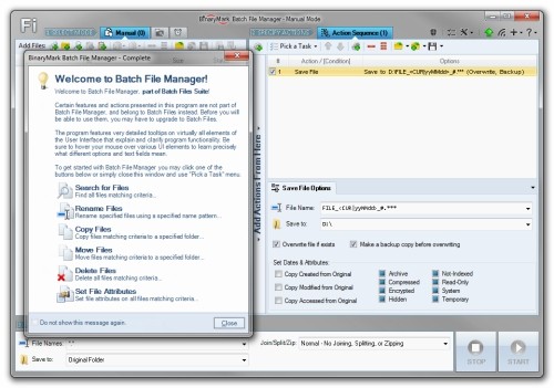 Capture d'écran Batch File Manager Capture d'écran Batch File Manager