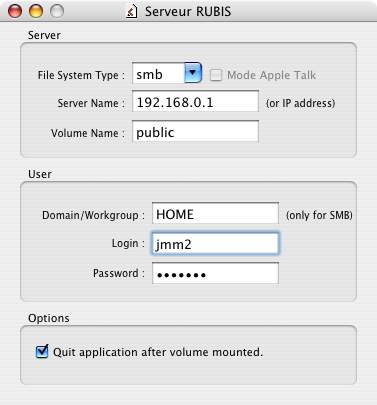 Capture d'écran AutomountMaker Capture d'écran AutomountMaker