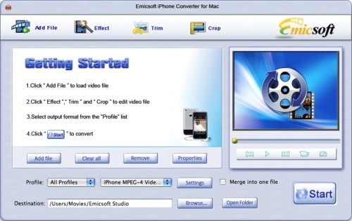 Capture d'écran Emicsoft iPhone Convertisseur pour Mac