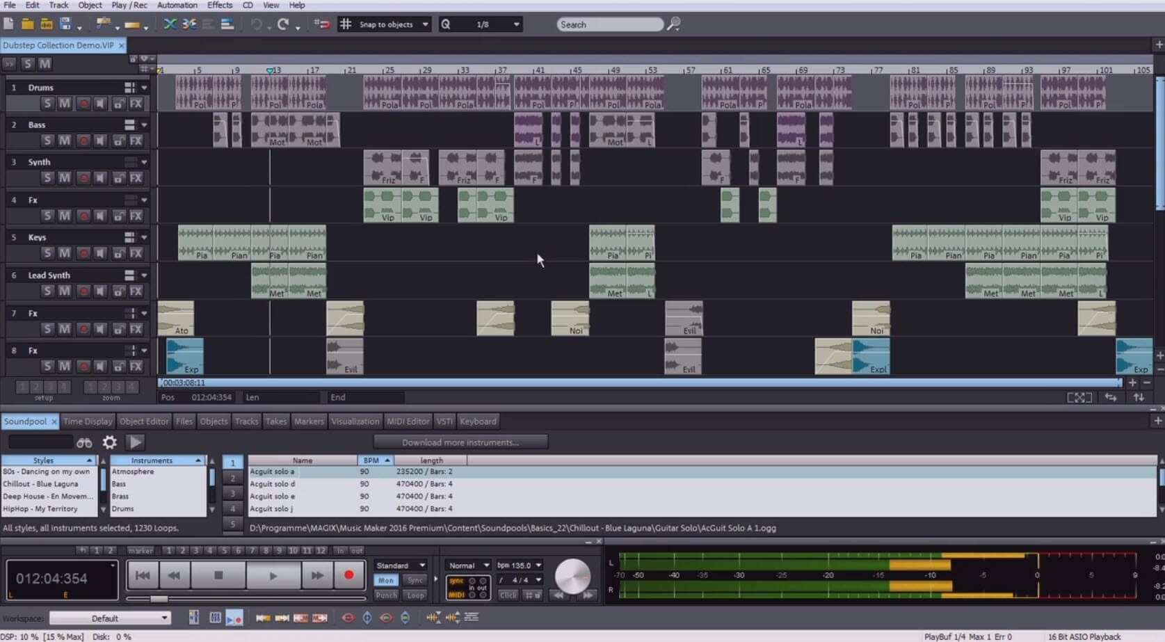 Capture d'écran MAGIX Samplitude Music Studio Capture d'écran MAGIX Samplitude Music Studio