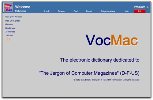 Capture d'écran VocMac 2010 (MAC) Capture d'écran VocMac 2010 (MAC)