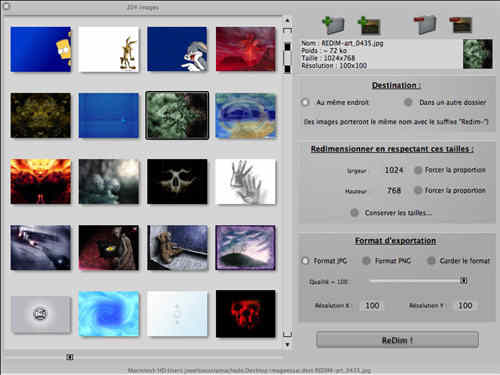 Capture d'écran Redim Capture d'écran Redim