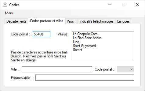 Download Codes Postaux...