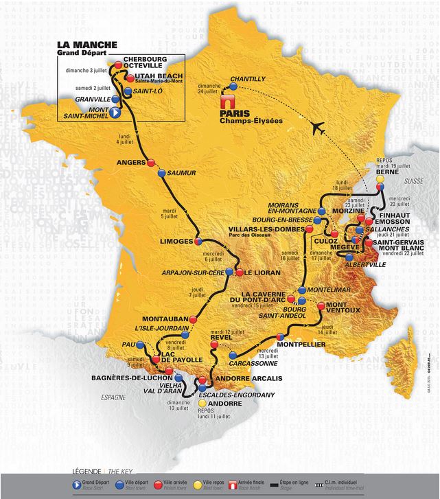 Capture d'écran Parcours Tour de France 2016 Capture d'écran Parcours Tour de France 2016