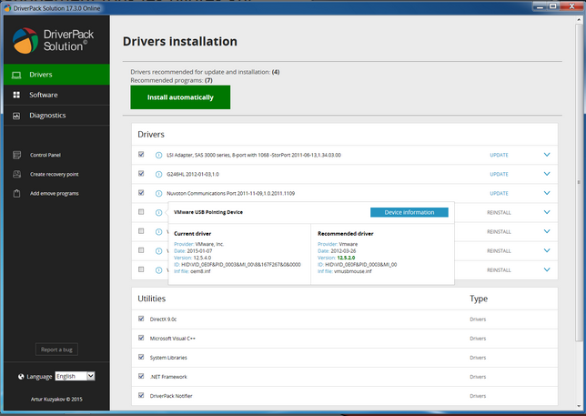 Capture d'écran DriverPack Solution Capture d'écran DriverPack Solution