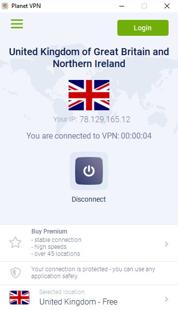 Capture d'écran Planet VPN