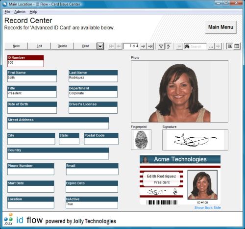 Capture d'écran ID Flow Photo ID Card Software