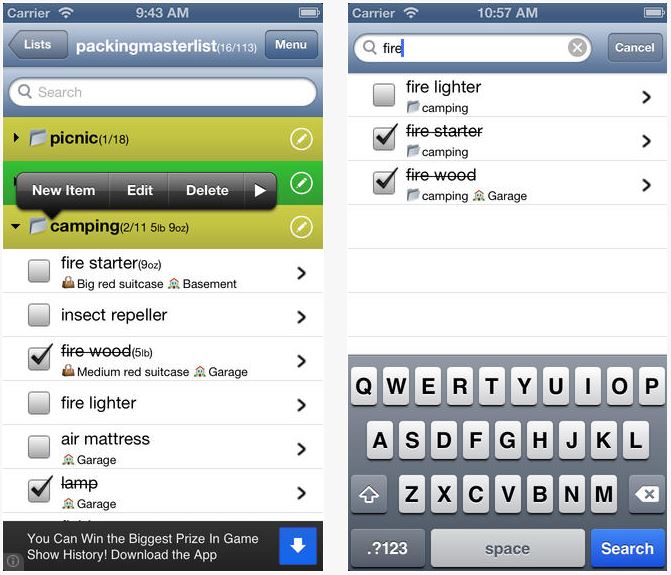 Packing List Android