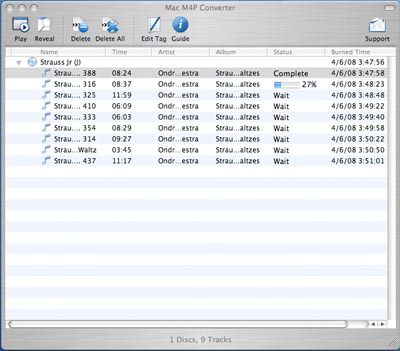 Capture d'écran MAC M4P Converter for iTunes