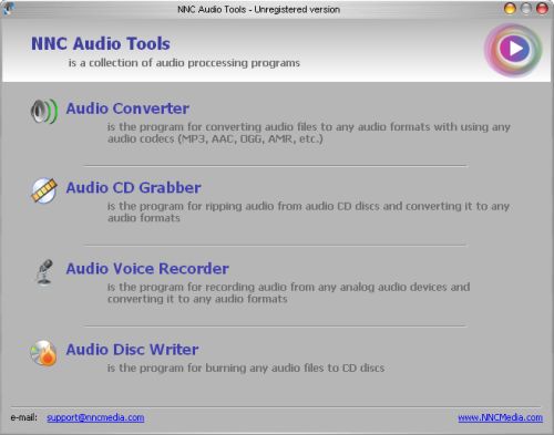 Capture d'écran NNC Audio Tools Package