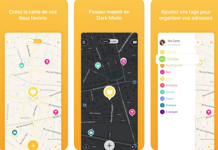 Capture d'écran Mapstr iOS Capture d'écran Mapstr iOS