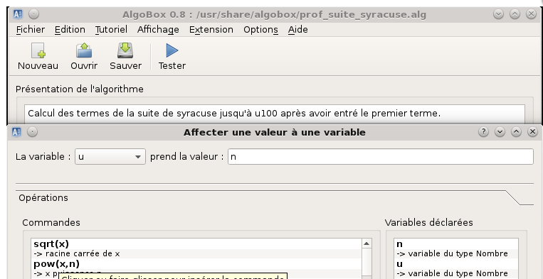 Capture d'écran Algobox Capture d'écran Algobox