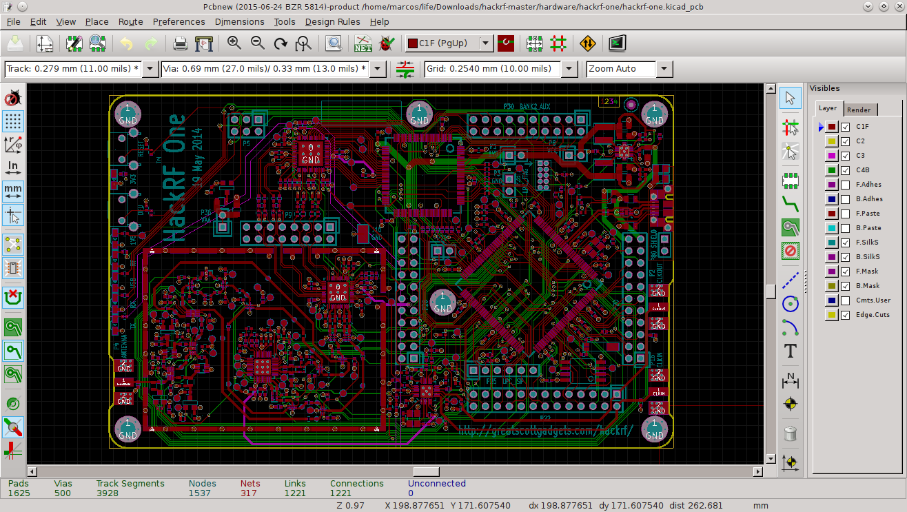 Capture d'écran KiCad Linux Capture d'écran KiCad Linux