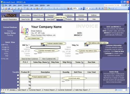 Capture d'écran Excel Invoice Manager Express