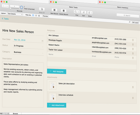 Capture d'écran FileMaker Pro – Pour Mac Capture d'écran FileMaker Pro – Pour Mac