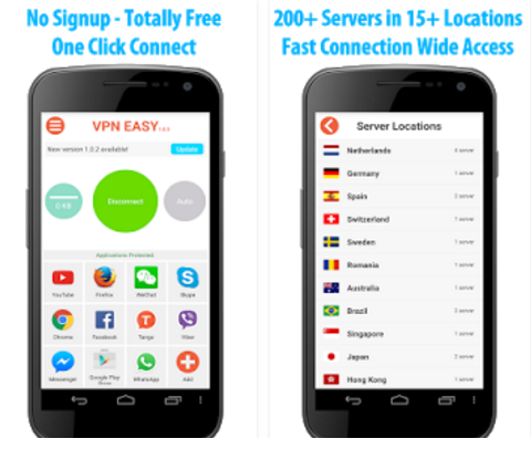 Capture d'écran VPN Easy Android Capture d'écran VPN Easy Android