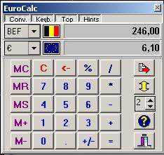 Capture d'écran EuroCalc