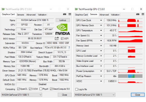 Capture d'écran GPU-Z Capture d'écran GPU-Z