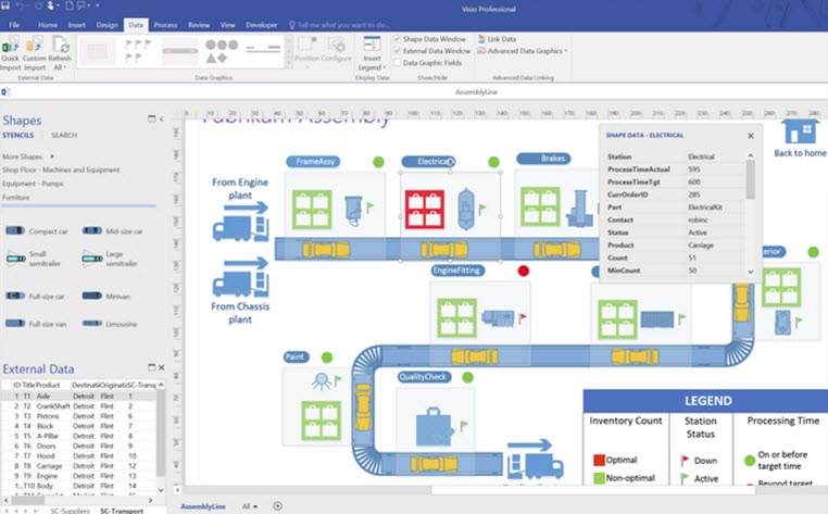Capture d'écran Microsoft Visio Professionnel 2016 Capture d'écran Microsoft Visio Professionnel 2016