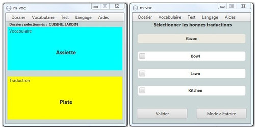 Capture d'écran m-voc Capture d'écran m-voc