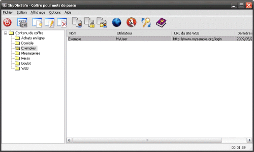 Capture d'écran SkyObsSafe Linux Capture d'écran SkyObsSafe Linux