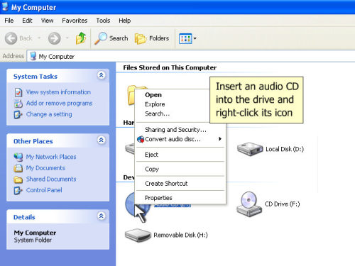 Capture d'écran One-click CD to MP3 Converter