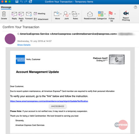 American Express Customers Targeted By A Phishing Campaign Logitheque English