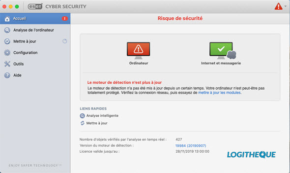 TEST ANTIVIRUS MAC : ESET CYBER SECURITY EDITION 2020 ESET%20Cybersecurity%202020%20interface