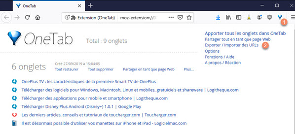 OUI, ON PEUT IMPORTER DES ONGLETS DE CHROME VERS FIREFOX ET INVERSEMENT Firefox%20Onetab