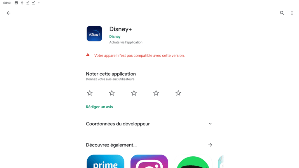 Android Cette Application N Est Pas Compatible Avec Votre Appareil Disney+ : votre appareil n'est pas compatible avec cette version