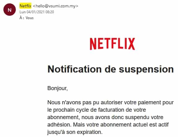 Spam Netflix