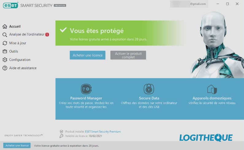 ESET Smart Security Premium interface principale