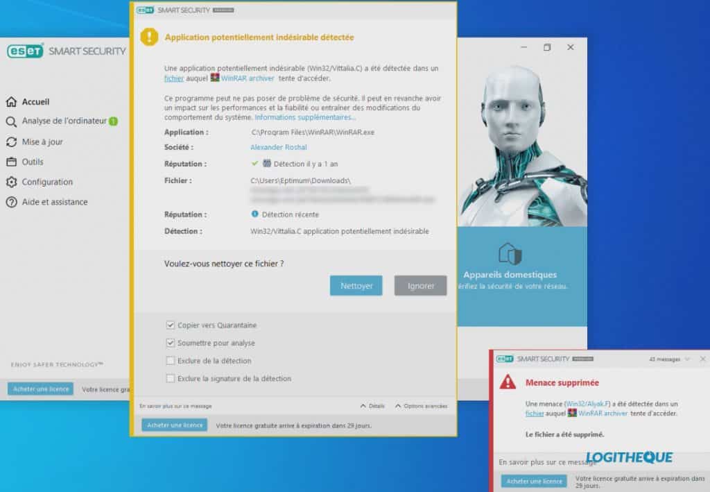 ESET Smart Security Premium notifications virus