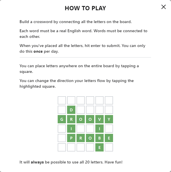 Cross Wordle Jouer en ligne à ce mélange de Wordle et des mots croisés