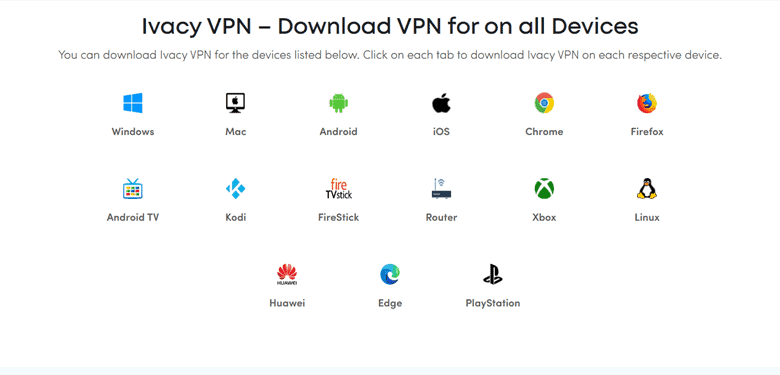 Ivacy VPN couvre vraiment toutes les plateformes dont vous avez besoin.