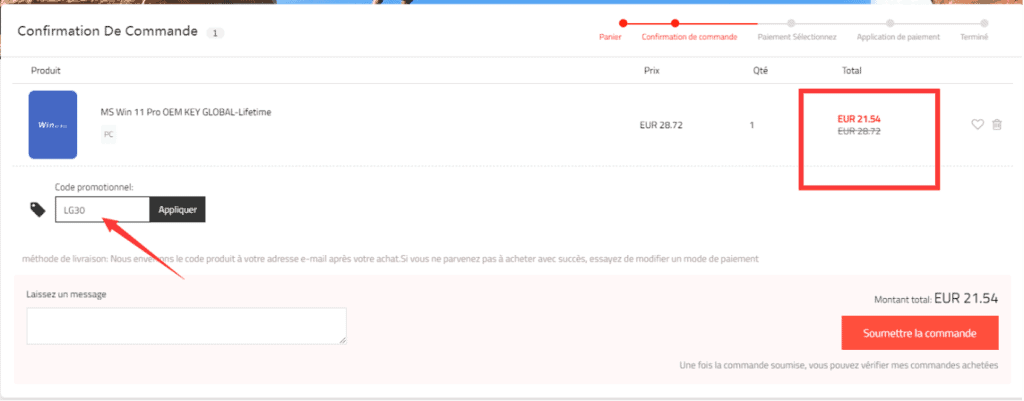 N'oubliez pas votre code promo LG30
